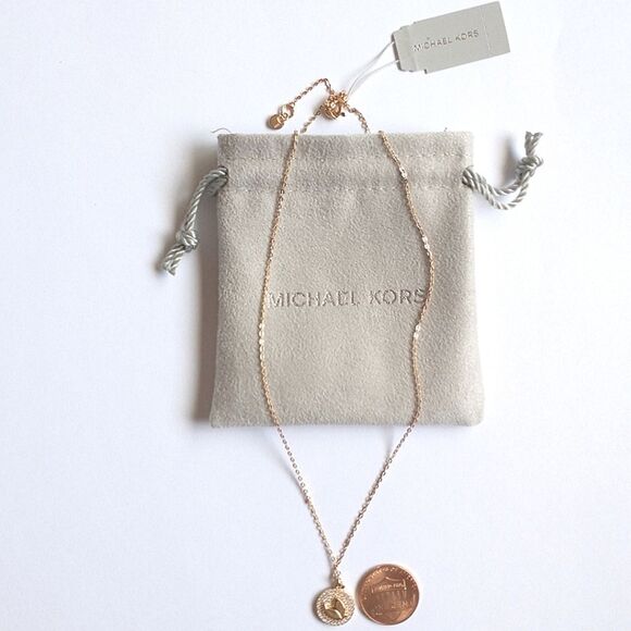 New! MICHAEL KORS Crystal Zodiac Pisces Gold-plated Sterling Silver Necklace - Picture 6 of 12